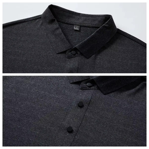 Polo de Manga Corta de Punto de Color Sólido para Hombre, Ropa Casual, Corte Regular - Product Image 3