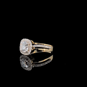 Anillo de Compromiso con Diamante Cultivado en Laboratorio Certificado por IGI de 2.00 CT, Oro Sólido de 14K, Corte Redondo, Engaste Halo, Anillo para Mujer - Product Image 2
