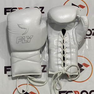 Gants de boxe professionnels personnalisés avec logo et nom, en dentelle blanche, pour entraînement de MMA et de kickboxing, vente chaude - Product Image 5