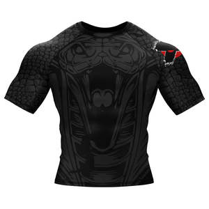 Rashguard unisexe respirant à séchage rapide avec protection UPF50, imprimé par sublimation, logo personnalisé, pour entraînement MMA, NO GI, grappling, Jiu Jitsu, BJJ - Product Image 3