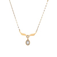 Collar de Perlas con Alas de Ángel Vintage, Acero Inoxidable, Chapado en Oro de 18K, Cadena Delicada y Brillante, Elegante Collar con Colgante de Perlas para Mujer