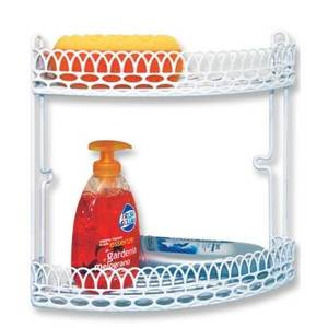 Estante de Esquina para Ducha Blanco 161433 con 2 Estantes Atornillables (23x31cm) para Baño Artex, para Organización - Product Image 1