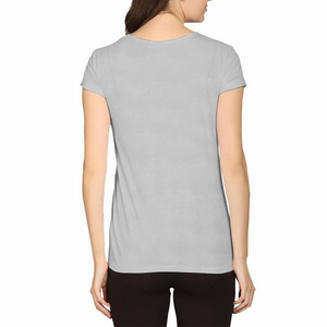 Camisetas de servicio OEM para dama Color gris Medias mangas Regular Fit O Cuello Slim Fit Camisetas de algodón - Product Image 2