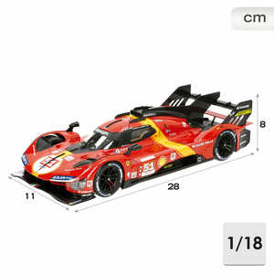 Bburago Ferrari Racing 499 LMH # Coche de Accesorios de Moda Impreso en Resina a Escala 1:18 (51 piezas) - Product Image 3