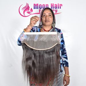 Moon Hair & Factory ¡Obtén un 21% de descuento! Descuento en Nuevos Productos: Cabello Indio Liso Frontal al por Mayor Disponible en India para la Venta - Product Image 1