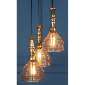 Luxury 12-Piece <b>Gold</b> <b>Light</b> Pendant Holder Set Adjustable Height Golden Hanging Decor for Living Room Hotel Lobby Restaurant - Product Image 1