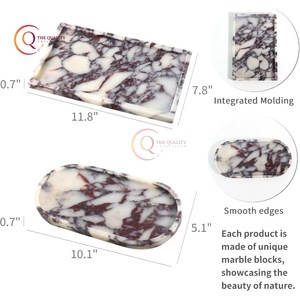 Atractiva bandeja plateada para servir comida de mesa, decoración de fiestas de Color blanco y negro de mármol puro para decoración de hoteles y restaurantes - Product Image 2