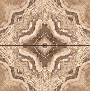 Baldosas de cerámica de 600x600mm en diseño Bookmatch en el modelo 4009 Baldosas de diseño de alfombras para suelos de centros comerciales de Novac Ceramic India - Product Image 3