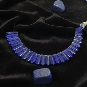 Collar de Cuentas Rectangulares Cónicas de Lapislázuli Natural Hermoso de Calidad AAA con Piedra Principal, 20% de Descuento y Regalo de Año Nuevo - Product Image 6