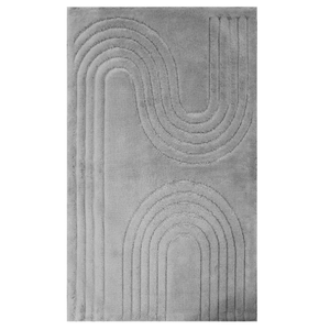 Enric <b>Light</b> Grey 70x120cm Beige Woven Yarn Dyed Jacquard Abstract <b>Bath</b> Rug-Shower Rug Mats Custom Production - Made In Turkey - Product Image 2