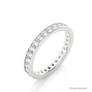 1.04 CTW rond laboratoire cultivé diamant complet éternité ensemble CVD bande de mariage et or Rose anniversaire cadeau anneaux - Product Image 4