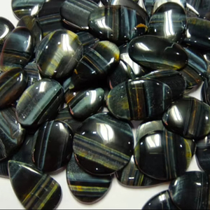 อัญมณี tasbiya พลอยตาเสือสีฟ้าธรรมชาติตัดวงรีขนาดหลวมอัญมณี Cabochon สำหรับทำเครื่องประดับ - Product Image 4