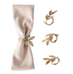 Rond de serviette en forme de feuille avec design créatif, porte-rond de serviette en métal écologique, ronds de serviette dorés pour restaurant - Product Image 3