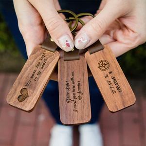 Llaveros de madera personalizados Sorprendente regalo Rectángulo Forma Llavero de madera para grabado láser - Product Image 5