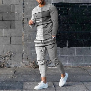 Conjunto Deportivo Otoño 2024, Camiseta de Manga Larga y Pantalones Deportivos, Ropa Urbana para Hombre, Sudadera Vintage, Conjunto de 2 Piezas de Ropa Holgada para Hombre - Product Image 4