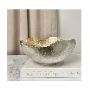 Elegante tazón de fecha hecho a mano Metal frutos secos aperitivos dulces plato cuencos decorativos decoración del hogar cuencos de plata de alta calidad - Product Image 5