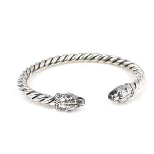 Bracelet unisexe en argent sterling 925 avec tête d'ours torsadée, breloque religieuse vintage, perle plaquée rhodium, diamètre 6 cm, 20,78 g, cadeau - Product Image 2