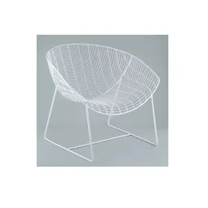 Lüks metal çerçeve tel fileli sandalye özel el yapımı modern açık demir beyaz tel sandalye hint ihracatçı