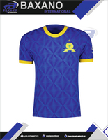 Camiseta de Fútbol Mamelodi Sundowns Azul Estampada Premium, Transpirable, de Secado Rápido, Ligera, con Nombre de Equipo Personalizado 100%