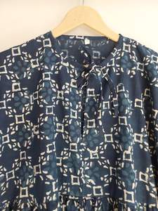 Vestido Kaftan de Algodón Azul Índigo Estilo Boho, Estampado a Mano, Ropa de Playa para Mujer, Vestido Largo Informal de Verano - Product Image 4