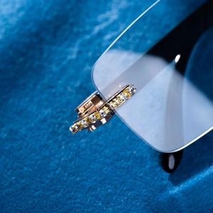 แว่นกันแดดทรงไร้กรอบ ดีไซน์หรูหรา สำหรับผู้ชายและผู้หญิง เลนส์อัลลอยด์ UV400 ประดับเพชรโมอิสซาไนต์ สไตล์ฮิปฮอป ราคาขายส่งสำหรับส่งออก - Product Image 2