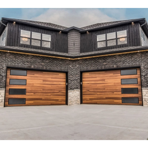 Porte <span class=keywords><strong>de</strong></span> <span class=keywords><strong>garage</strong></span> électrique contemporaine élégante en bois - Product Image 4