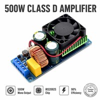 Module d'amplificateur de puissance numérique professionnel 500W IRS2092S Classe D Mono HIFI avec 90% d'efficacité