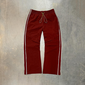 Logo personnalisé OEM cordon de serrage réglable ouverture de jambe taille jambe droite pantalons de survêtement personnalisé rayé sur le côté Sportswear pantalon de survêtement en nylon - Product Image 5