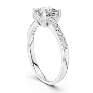 แหวนเพชรทรงปรินเซสคัท 0.24 กะรัต ความสะอาดระดับ VVS-VS สี EF ทอง 18KT, 14KT, 10KT และเงิน 925  ทองชมพู, ทองเหลือง, ทองขาว - Product Image 5