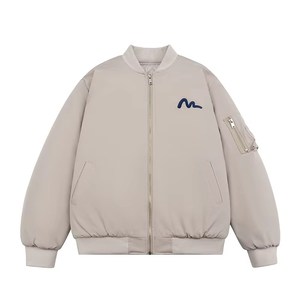 Blouson Aviateur Homme Hiver Tendance Brodé Respirant Résistant Coupe-Vent Fermeture Éclair Décontracté Long - Product Image 4