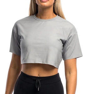 Camiseta Corta de Verano para Mujer, Cuello Redondo, Manga Corta, 100% Algodón, Transpirable, de Secado Rápido, Alta Calidad, Lisa, 2027 - Product Image 1