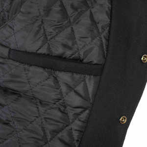 Chaquetas Varsity Lisas de Hip Hop al por Mayor, Chaquetas Letterman de Béisbol Personalizadas con Cuerpo de Lana y Mangas de Cuero - Product Image 2