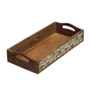 Plateau de service décoratif fait à la main, décoration de table pour mariage, utilisation de service de traiteur, plateaux de service en bois - Product Image 2