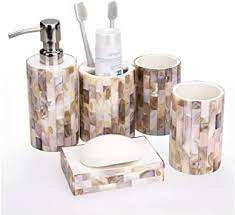 Ensemble de salle de bain moderne en incrustation d'os et produit ménager Ensemble de salle de bain en or avec échantillon gratuit de produit en vente - Product Image 3