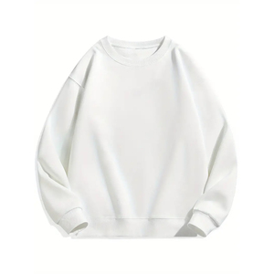 เสื้อสเวตเชิ้ตคอกลมสีพื้นลำลองสำหรับผู้ชาย สวมใส่สบาย น้ำหนักเบา ดีไซน์ไหล่ตก พิมพ์ลายดิจิทัล ย้อมสีเรียบ - Product Image 5