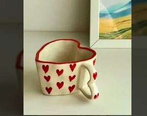 BRUSHSTROKE BLISS Business Gifts Classic Red Beige Ceramic <b>Coffee</b> <b>Mug</b> Dishwasher Microwave Safe Most Selling Amazing Quality - Product Image 4