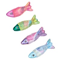 Brinquedo Interativo para Gatos em Forma de Peixe Brilhante com Sino, Macio, 21cm, para Gatos e Gatinhos Baterem, Transportarem e Perseguirem