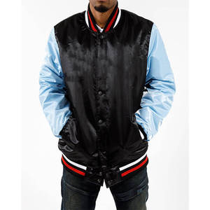 Mangas Chenille bordado y logotipo frontal estilo Letterman chaqueta de béisbol de moda para hombres con chaquetas universitarias de satén - Product Image 6