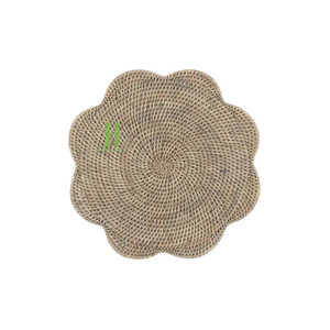 BEST SELLER Flower Design Dark Color Woven Rattan <b>Placemat</b> Elegant Mats & Pads From Vietnam - Product Image 6