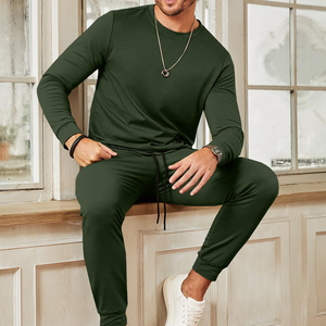 2024 haut tendance hommes qualité supérieure survêtement couleur personnalisée logo brodé motif solide grande taille nouveau Design à la mode - Product Image 5