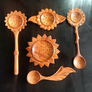 Cuillères et fourchettes en bois d'acacia brun foncé du Vietnam, longueur 10 cm et 35 cm, ustensiles de cuisine pour salade de fruits, vaisselle, maison, restaurant, fête - Product Image 1