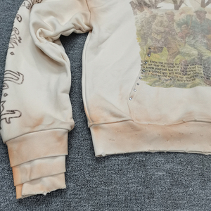 Sweat à capuche pour homme surdimensionné à coupe ample, effet délavé par pulvérisation, strass, impression DTG, poignets à trois couches - Product Image 5