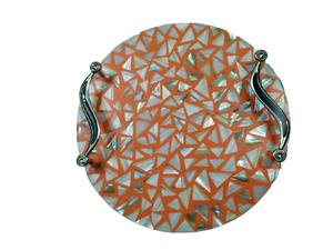 Bandeja de Servicio de Lujo Hecha a Mano con Incrustaciones de Conchas Marinas, con Auténtica Incrustación de Nácar Hecha a Mano en India - Product Image 6