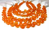 Perles de cornaline naturelle taille cœur Gems Valley, 7 mm, qualité supérieure, 50 carats, lot en gros, brin de 8 pouces, orange facetté