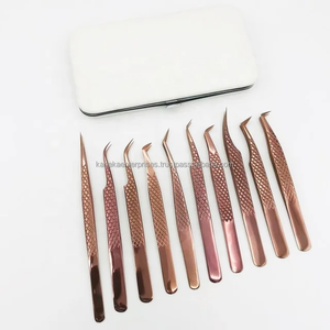 แหนบต่อขนตาแบบมืออาชีพ สีโรสโกลด์ ทำจากสแตนเลส ปลายไฟเบอร์สำหรับต่อขนตาแบบวอลุ่ม พลาสมา พร้อมโลโก้สั่งทำ - Product Image 4