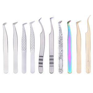 Pinzas de pestañas de agarre cómodo con logotipo personalizado, juegos de 7 Uds., tendencia de acero inoxidable puntiaguda, venta de pestañas personalizadas para LM - Product Image 1