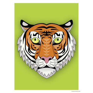 Impression d'art moderne de tigre asiatique, style abstrait de Madeleine - Product Image 1