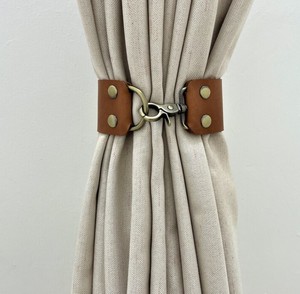 Minimalist Leather Curtain Tie-Back Elegant New Home Modern Decor Leather Window Treatment Interior Design - Product Image 1