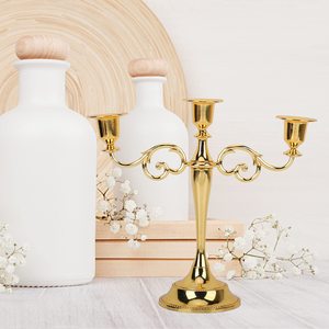 Bougeoir en demande Bougeoir de mariage Décoration de table Candélabre en métal Photophore pour fêtes, repas et événements à la maison - Product Image 2