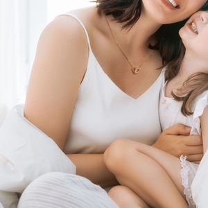 สร้อยคอโชกเกอร์หัวใจคู่สร้อยคอจี้ชุบทองสร้อยคอรูปหัวใจกับน้องสาวของฉัน - Product Image 4